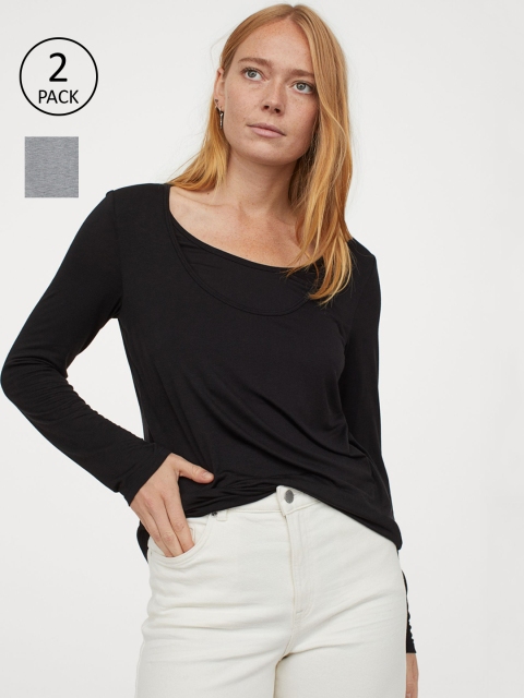 

H&M Women MAMA 2-Pack Nursing Tops, Grey