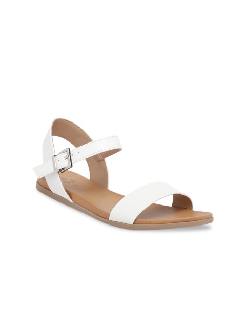 

Call It Spring Women White Solid Open Toe Flats