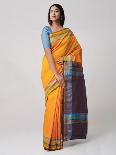 

Unnati Silks Yellow Solid Uppada Saree