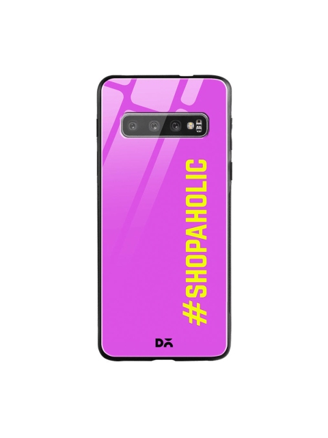 

DailyObjects Fuchsia Pink Shopaholic Samsung Galaxy S10 Shock Absorbent Glass Case
