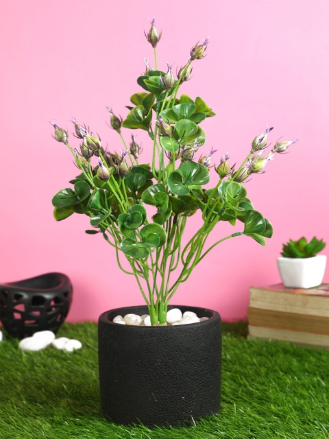 

Pollination Set of 2 Green & Purple Artificial Bunch For Decor without Pot