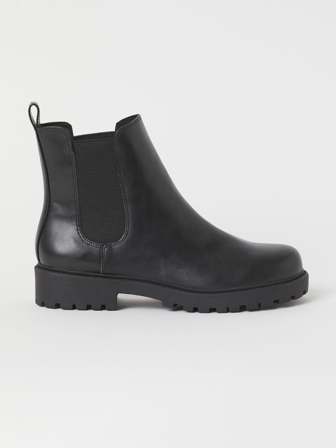 

H&M Women Black Solid Lined Chelsea Boots