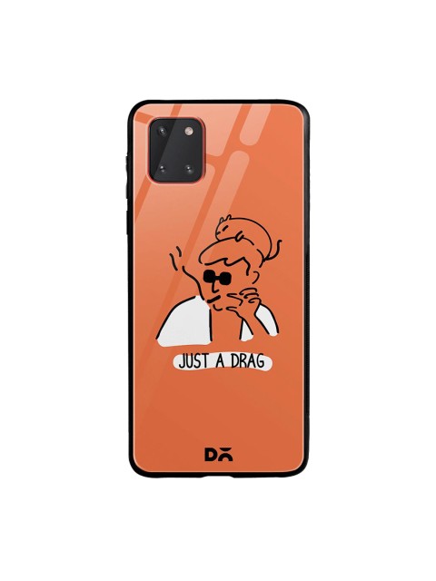 

DailyObjects Orange & White Just A Drag Samsung Galaxy Note 10 Lite Shock Absorbent Glass Case