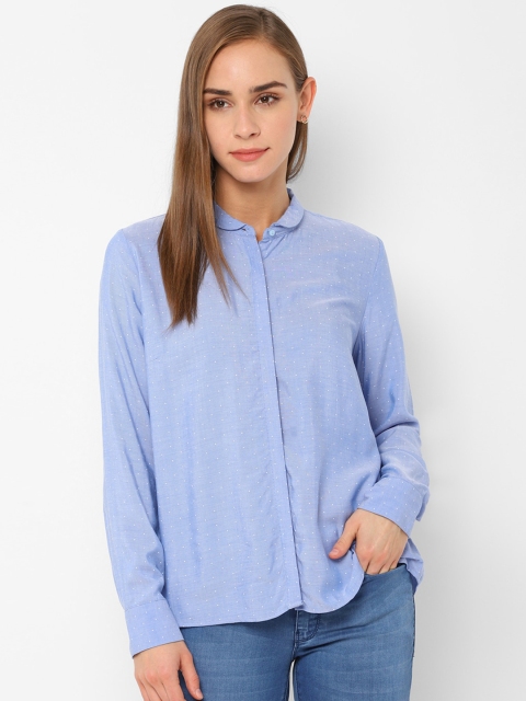 

Allen Solly Woman Blue Regular Fit Printed Casual Shirt