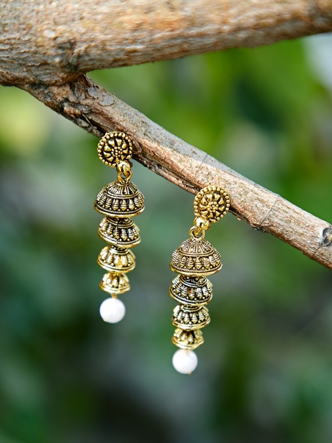 

ZeroKaata Gold-Plated Dome Shaped Drop Earrings