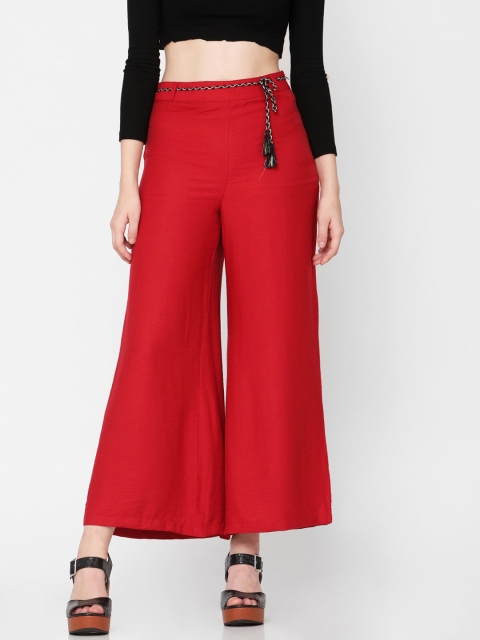 

Deal Jeans Women Maroon Solid Wide Leg Palazzos
