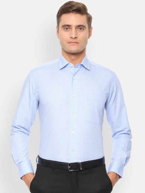 

Luxure by Louis Philippe Men Blue Regular Fit Checked Formal Shirt