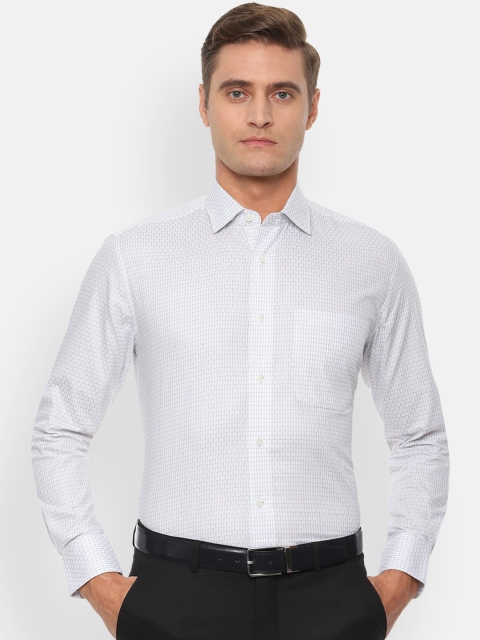 

Luxure by Louis Philippe Men White Regular Fit Checked Formal Shirt