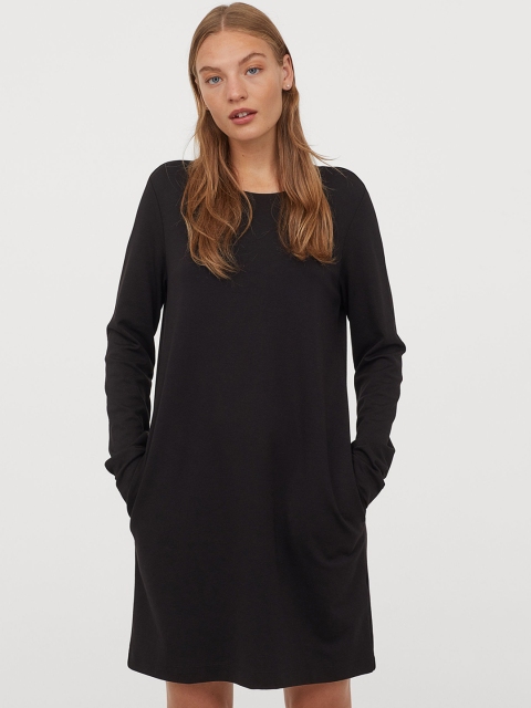 

H&M Women Black Solid Jersey Dress
