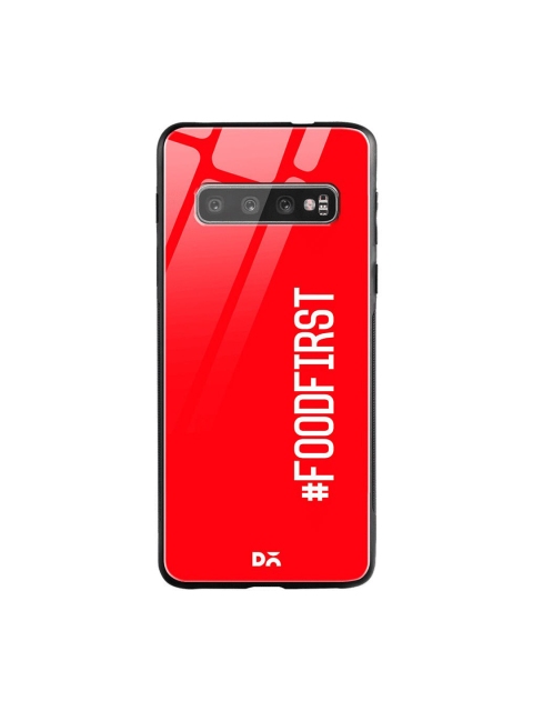 

DailyObjects Red & White Food First Samsung Galaxy S10 Shock Absorbent Glass Case