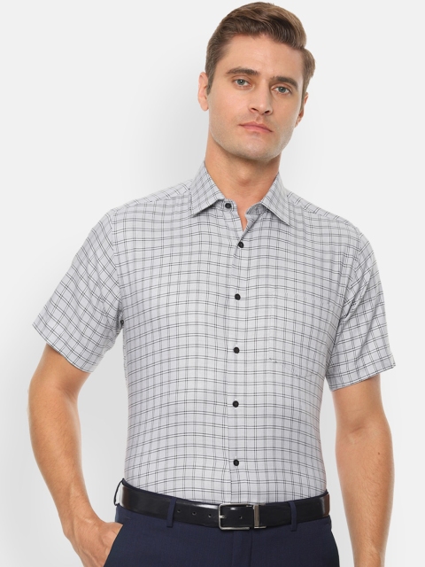 

Van Heusen Men Grey Regular Fit Checked Formal Shirt