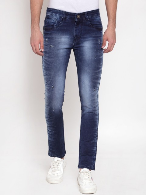 

Rodamo Men Blue Slim Fit Mid-Rise Low Distress Stretchable Jeans