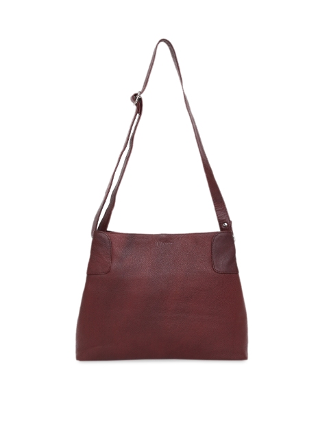 

WildHorn Maroon Solid Leather Sling Bag