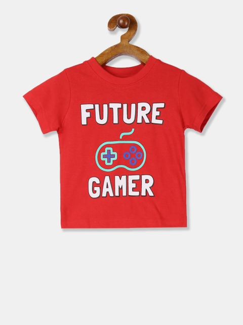

Donuts Infant Boys Red Printed Round Neck T-shirt