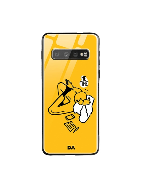 

DailyObjects Mustard Yellow & White Me Time Samsung Galaxy S10 Shock Absorbent Glass Case