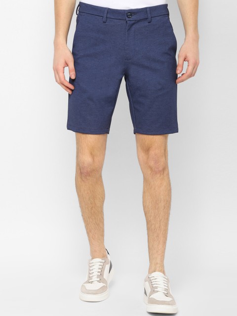 

Allen Solly Men Navy Blue Solid Slim Fit Regular Shorts