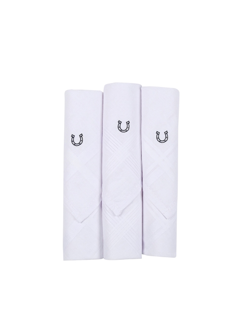 

Blacksmith Men Pack Of 3 White Solid Handkerchief Accessory Gift Set