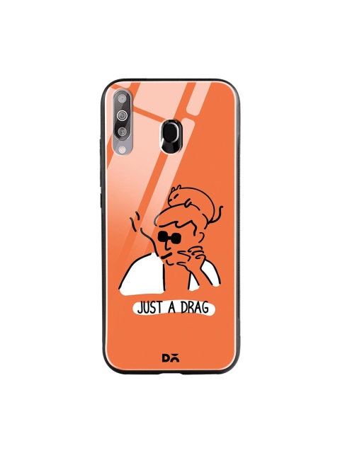 

DailyObjects Orange & White Just A Drag Samsung Galaxy M30 Shock Absorbent Glass Case
