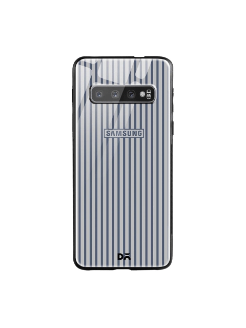 DailyObjects Grey Stripes Samsung Galaxy S10 Shock Absorbent Glass Case