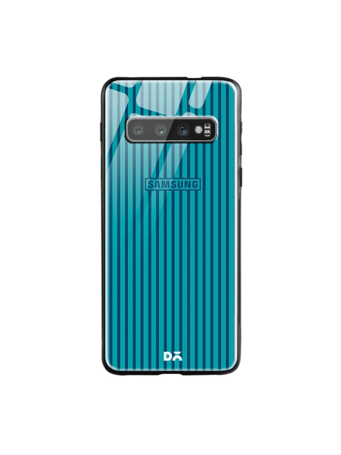 

DailyObjects Teal Blue Stripes Samsung Galaxy S10 Shock Absorbent Glass Case