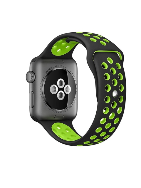 

TREEMODA Unisex Black & Green Apple iWatch Silicon Strap