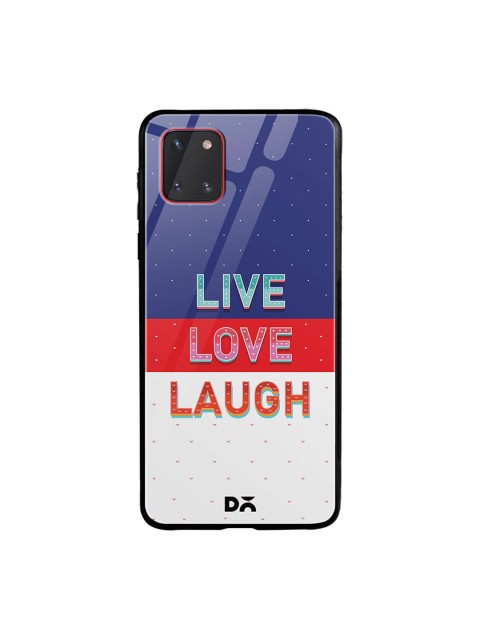 

DailyObjects Blue & Red Live Love Laugh Tricolour Samsung Galaxy Note 10 Lite Shock Absorbent Glass Case