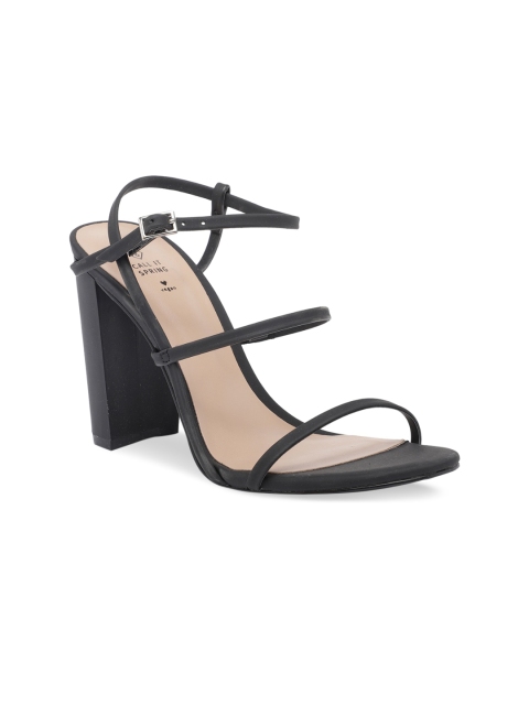 

Call It Spring Women Black Solid Block Heels