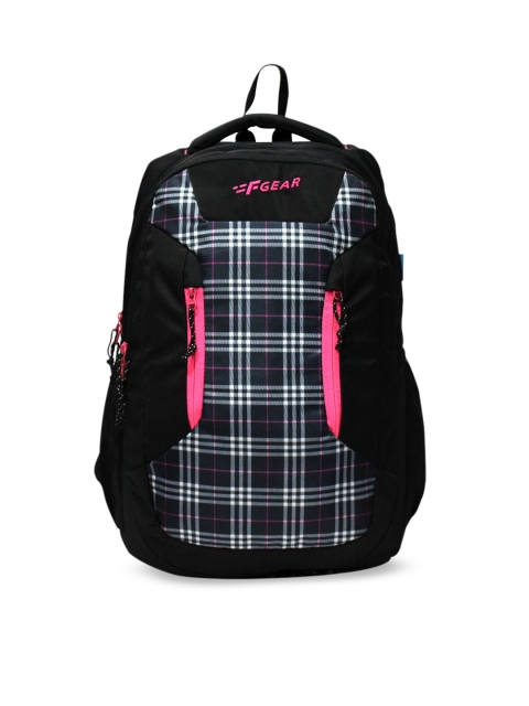 

F Gear Unisex Black & Pink Striped Backpack
