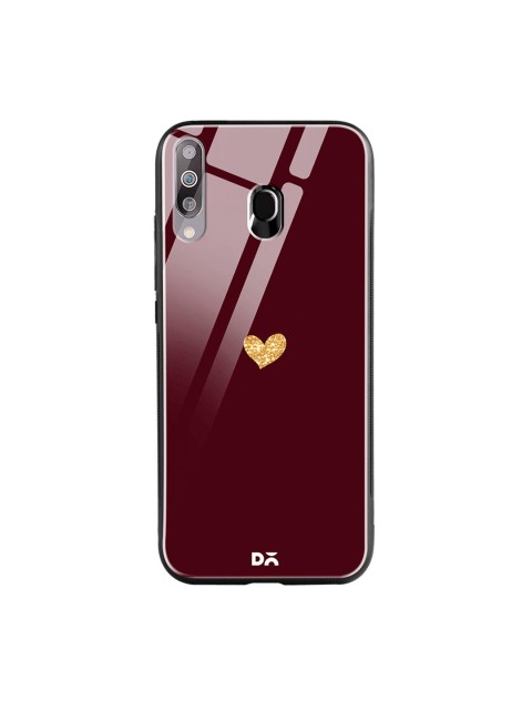 

DailyObjects Burgundy & Beige Sparkle Heart Samsung Galaxy M30 Shock Absorbent Glass Case