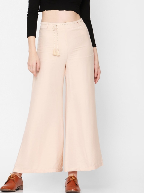 

Deal Jeans Women Cream-Coloured Solid Wide Leg Palazzos