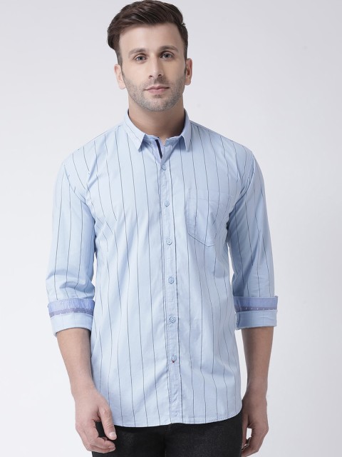 

COBB Men Blue Slim Fit Striped Casual Shirt