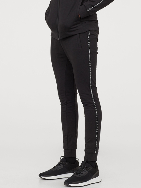 

H&M Men Black Sports Trousers Muscle Fit