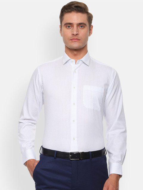 

Van Heusen Men White Regular Fit Checked Formal Shirt