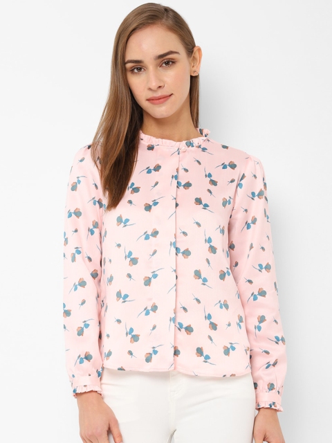 

Allen Solly Woman Pink & Blue Regular Fit Printed Casual Shirt