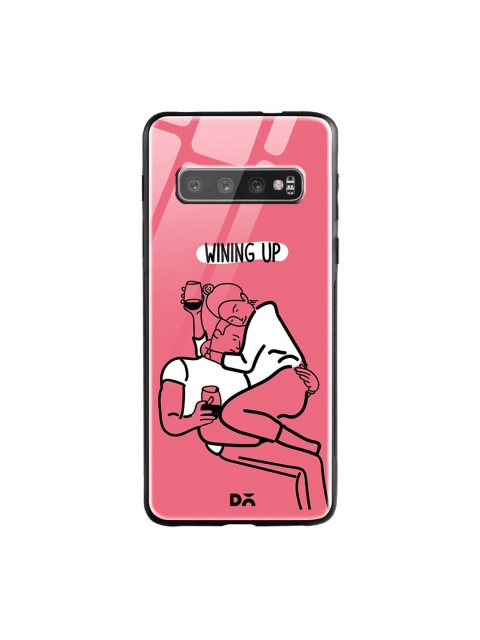 

DailyObjects Pink & White Wining Up Samsung Galaxy S10 Shock Absorbent Glass Case