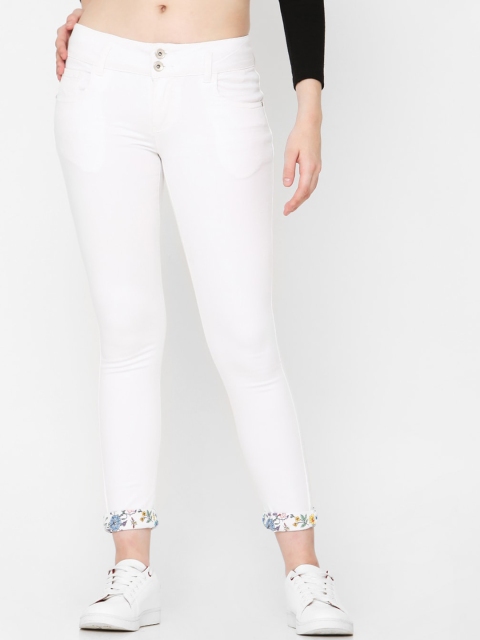 

Deal Jeans Women White Slim Fit Solid Regular Trousers