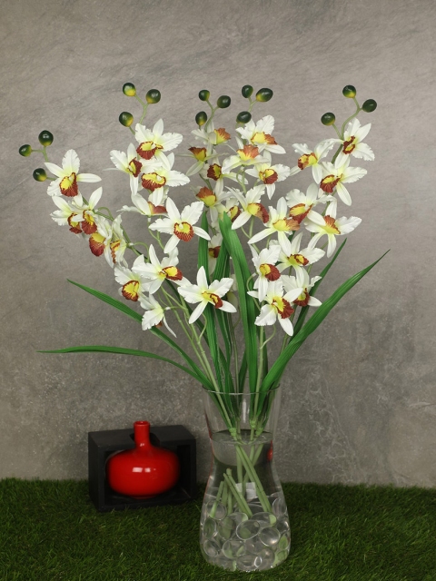 

PolliNation White & Green Set of 5 Gorgeous Artificial Orchid Flowers