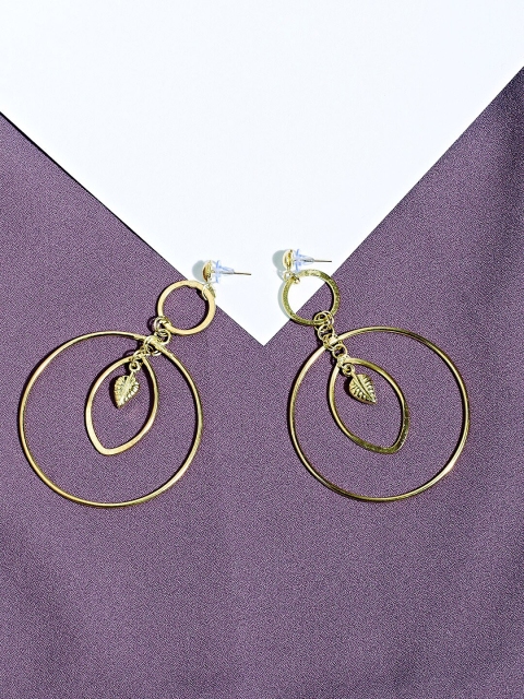 

ZeroKaata Gold-Plated Circular Drop Earrings