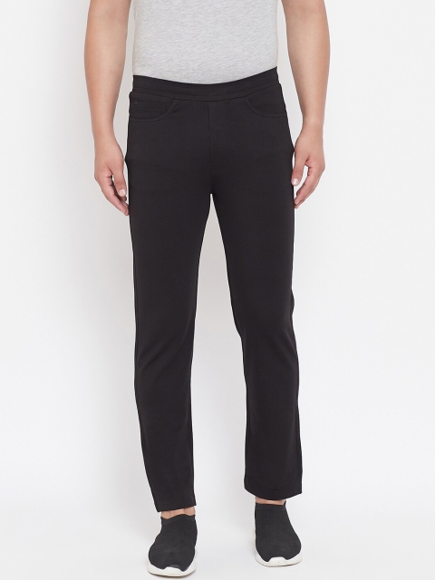 

Okane Men Black Solid Slim Fit Track Pants