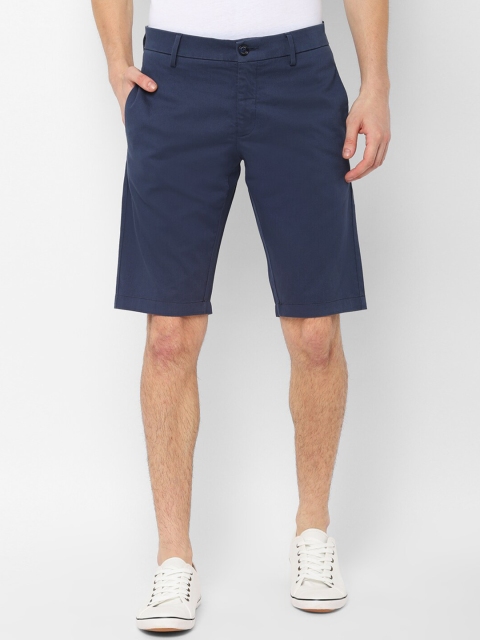 

Allen Solly Men Navy Blue Self Design Slim Fit Regular Shorts