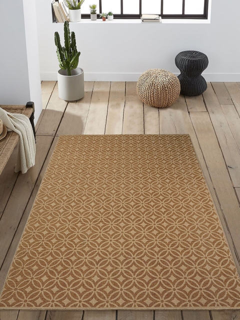 

Saral Home Beige & Brown Floral Anti-Skid Carpet