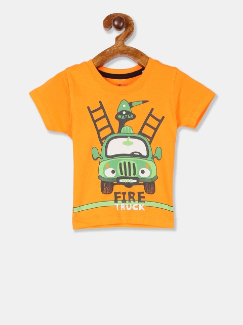 

Donuts Boys Orange Printed Round Neck T-shirt