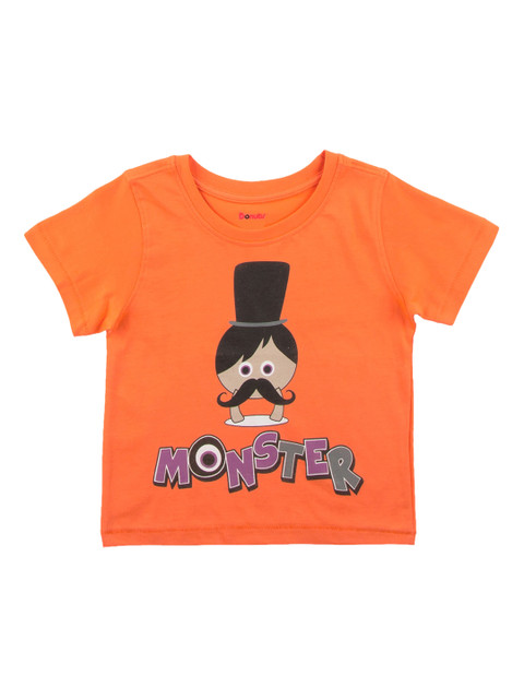 

Donuts Boys Orange Printed Round Neck T-shirt