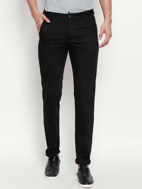 

BYFORD by Pantaloons Men Black Slim Fit Solid Regular Trousers
