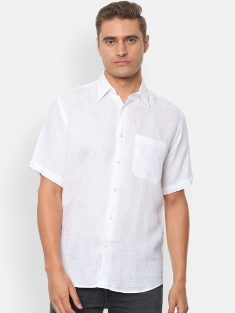 

Louis Philippe Men White Regular Fit Solid Casual Shirt