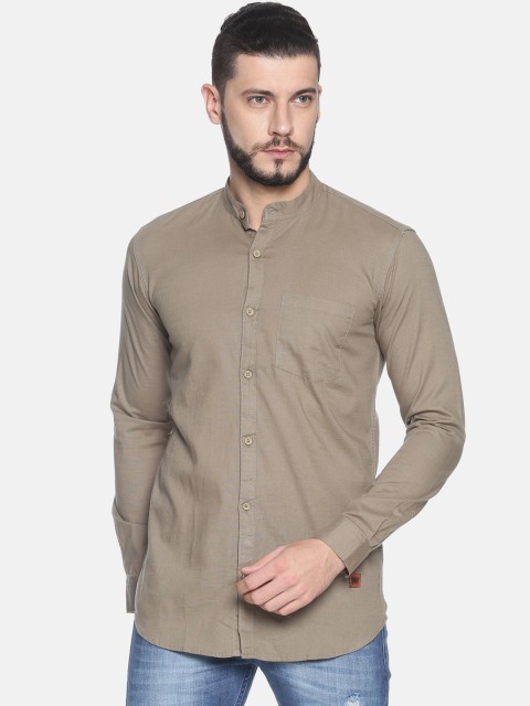 

Campus Sutra Men Olive Green Regular Fit Solid Casual Shirt