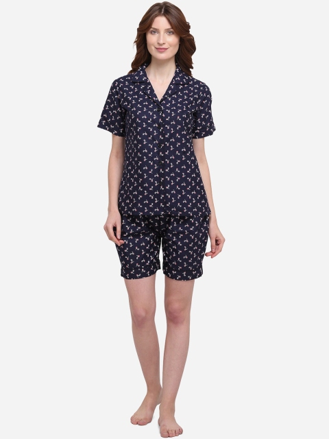 

Smarty Pants Women Blue Printed Night Suit