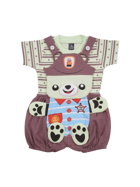 

Jb Club Boys Mauve Appliqued Dungaree With Tshirt