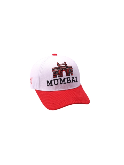 

Cap Shap Unisex White & Red Embroidered Baseball Cap