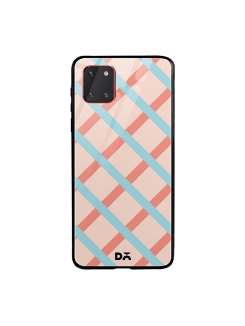 

DailyObjects Peach-Coloured & Blue Pastel Diagonal Checks Samsung Galaxy Note 10 Lite Shock Absorbent Glass Case